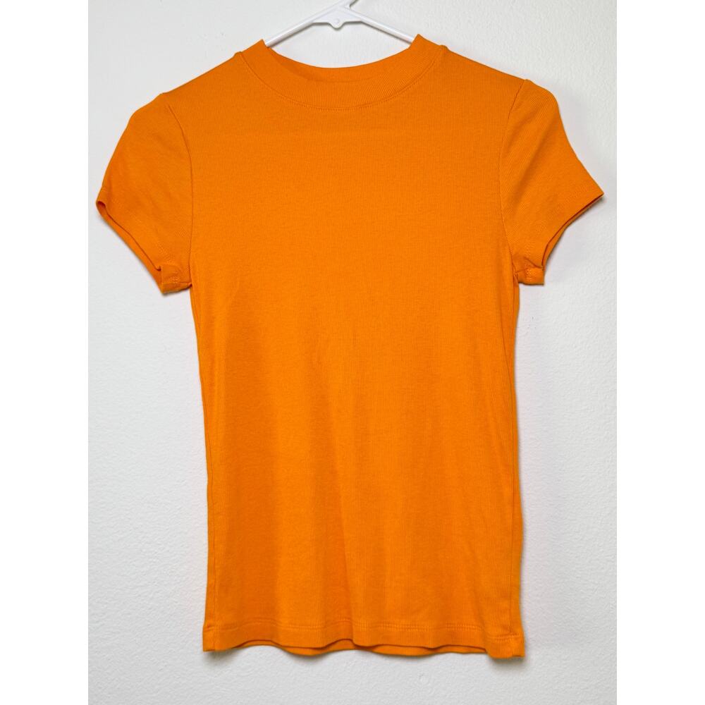 $4 add on! Short Sleeve Ribbed Modal Tee Mock Neck A New Day Small